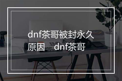 dnf茶哥被封永久原因　dnf茶哥
